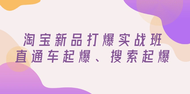 图片[1]-淘宝新品打爆实战班，直通车起爆、搜索起爆（价值599元）-臭虾米网