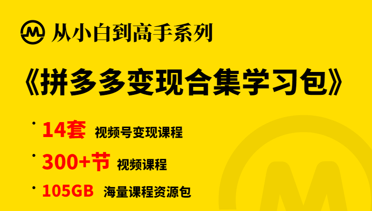 【小白到高手系列】拼多多变现合集学习包-多课资源站