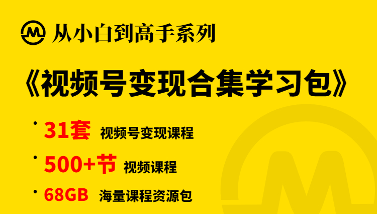 【小白到高手系列】视频号变现合集学习包-多课资源站