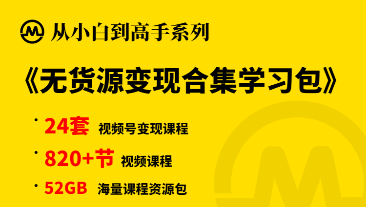 【小白到高手系列】无货源变现学习包-多课资源站