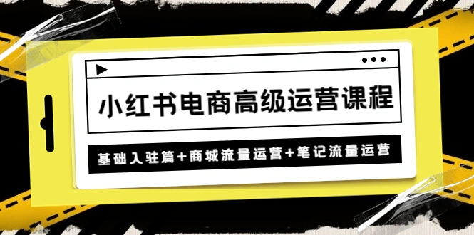图片[1]-小红书电商高级运营课程：基础入驻篇+商城流量运营+笔记流量运营-臭虾米项目网
