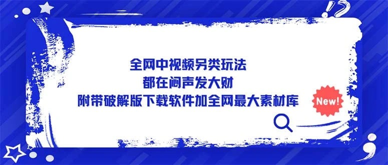 图片[1]-全网中视频另类玩法，都在闷声发大财，附带破解版下载软件加全网最大素材库-臭虾米项目网