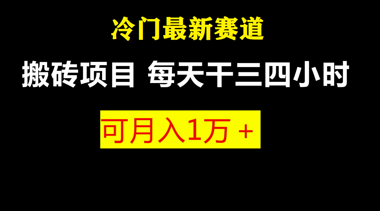 最新冷门游戏搬砖项目，小白零基础也可以月入过万（附教程+软件）-多课资源站
