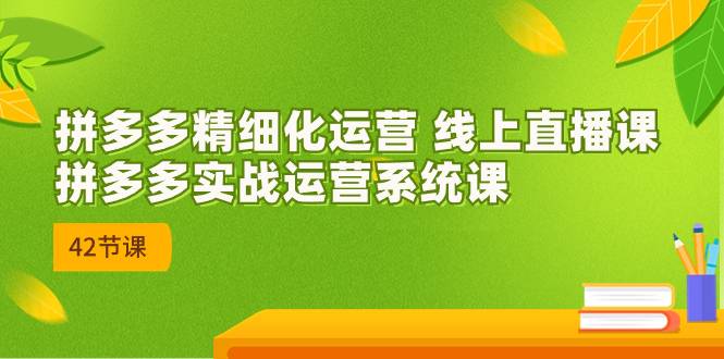 新课-拼多多精细化运营 线上直播课：拼多多实战运营系统课-42节-多课资源站