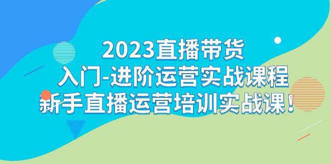 直播带货入门-进阶运营实战课程：新手直播运营培训实战课！-多课资源站