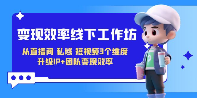 变现-效率线下工作坊，从直播间、私域、短视频3个维度 升级IP+团队变现效率-多课资源站