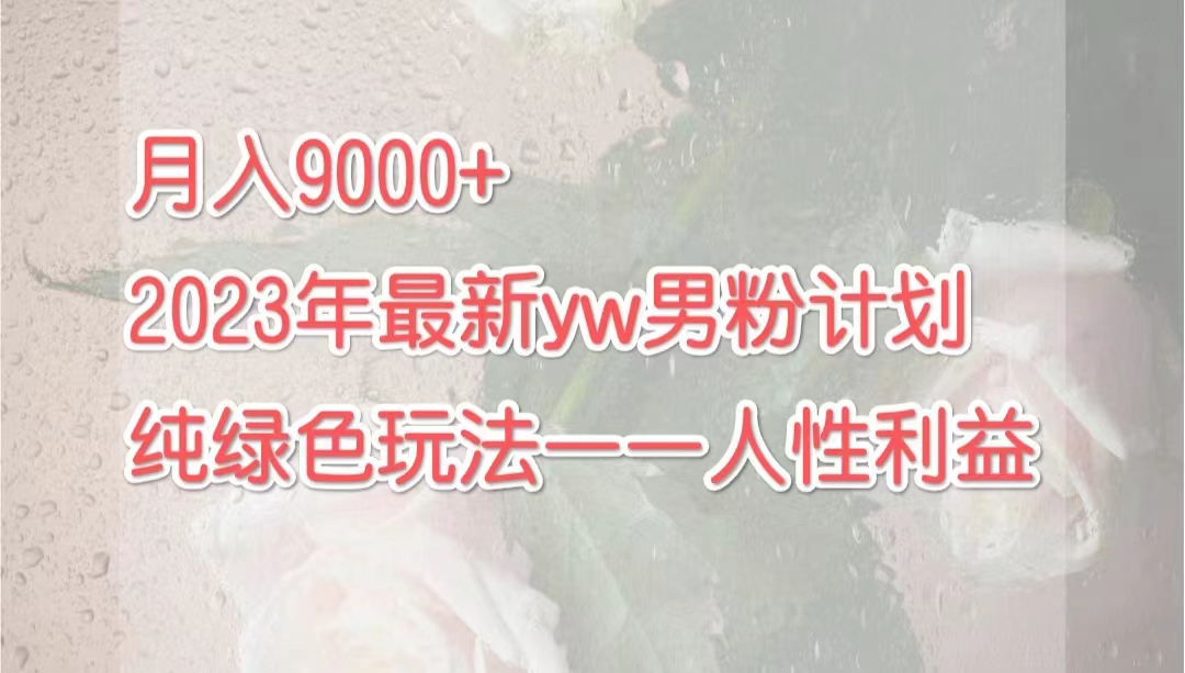 月入9000+最新yw男粉计划绿色玩法——人性之利益-多课资源站